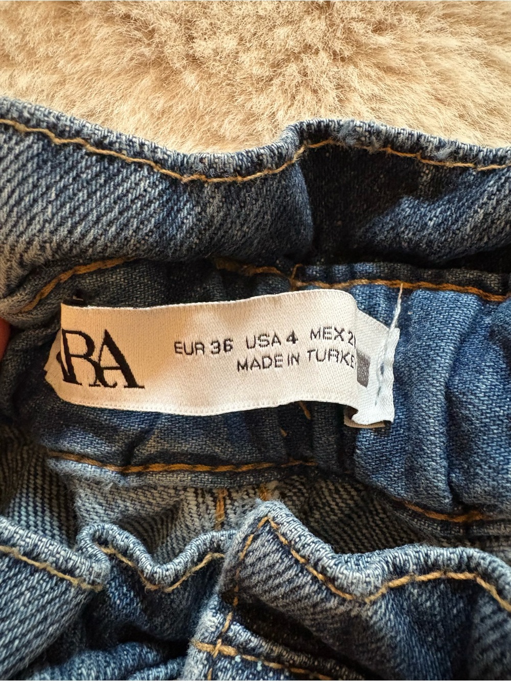 ZARA | Dark Blue Paperbag Cropped Jeans - Picture 5 of 5